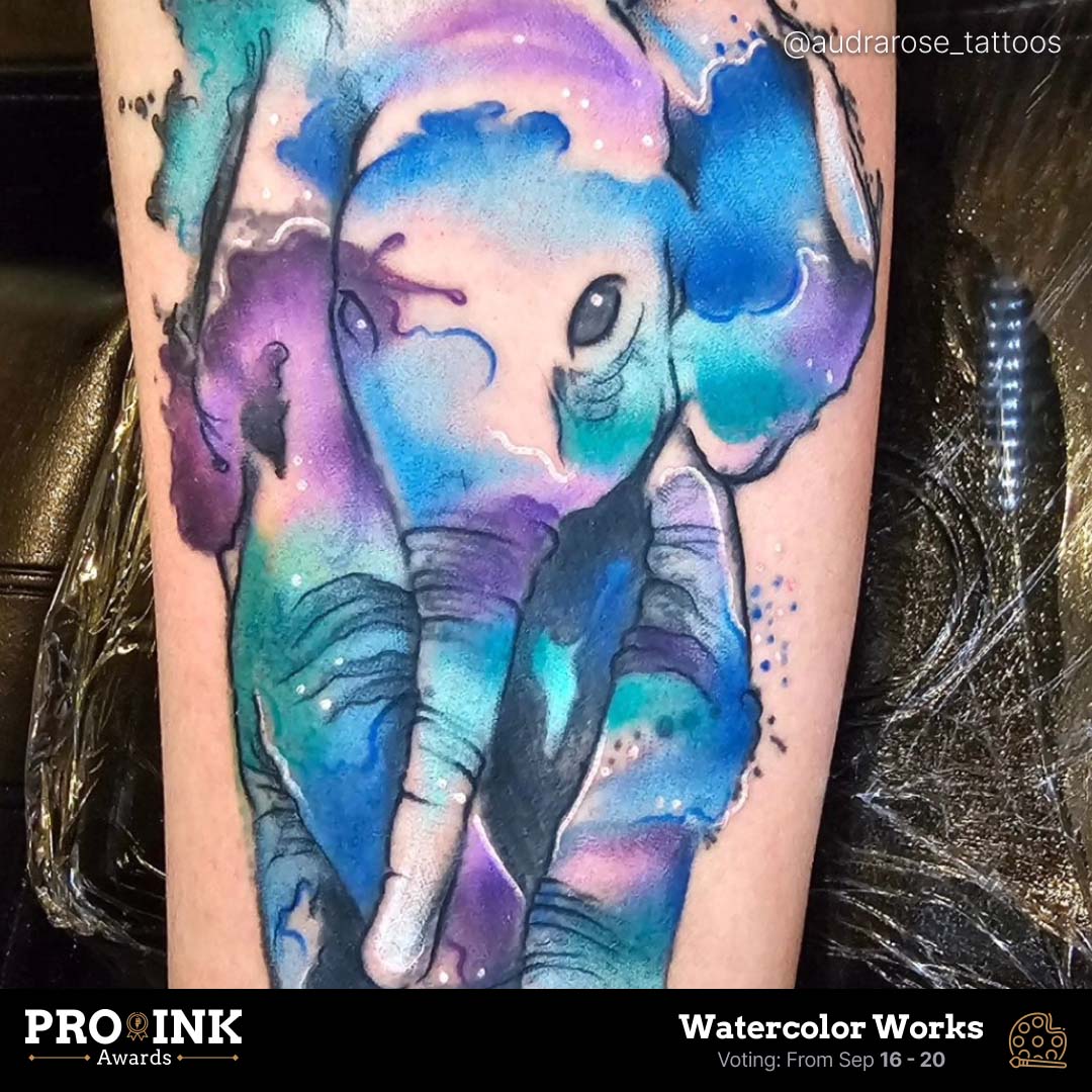 Watercolor Works by @audrarose_tattoos
