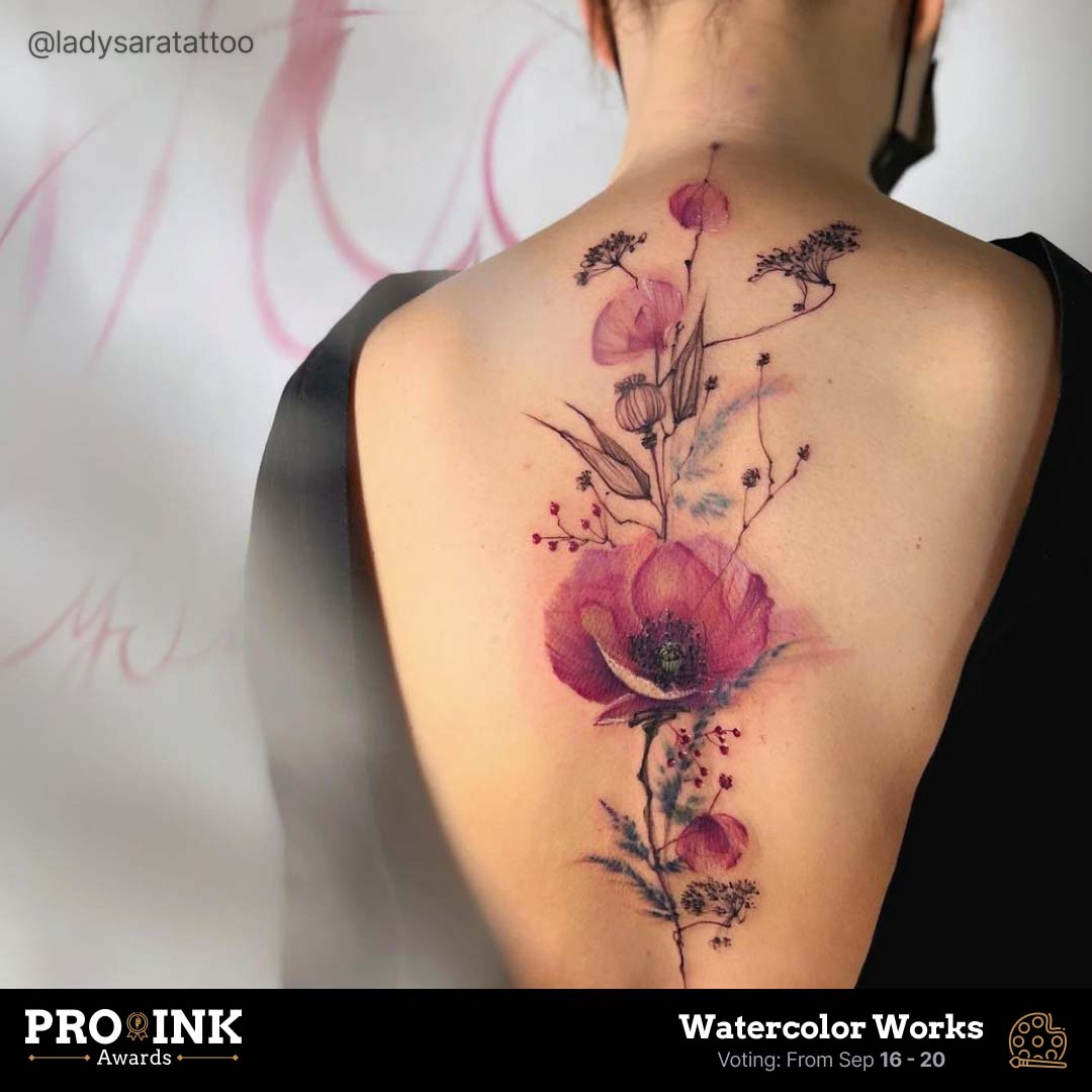 Watercolor Works by @ladysaratattoo